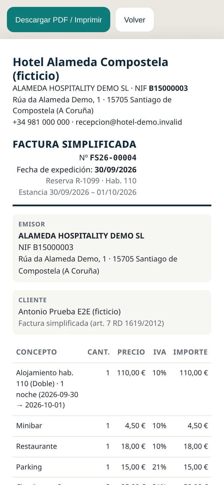 Factura con QR VERI*FACTU